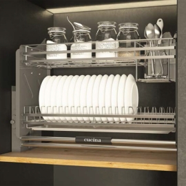 Rổ Chén Đĩa Di Động 700mm Kèm Ống Đựng Đũa Cucina 504.76.135