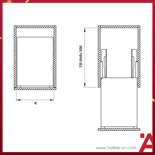 Bộ Đựng Dao Thớt Chai Lọ Sonata 300mm Cucina 549.20.213