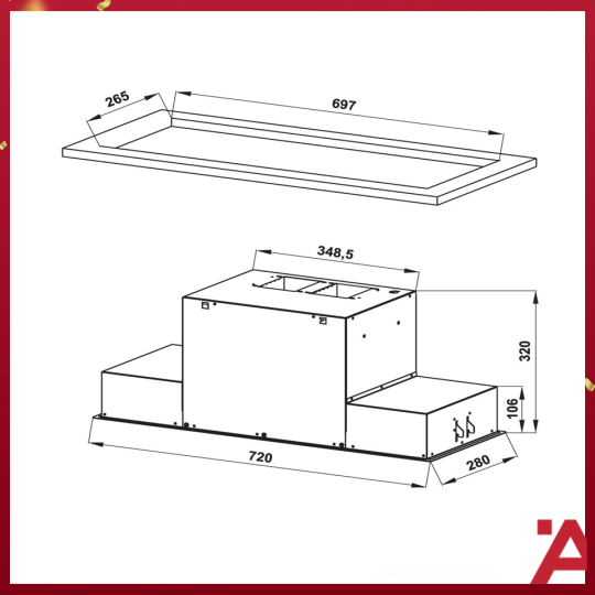 Máy Hút Mùi Âm Tủ HH-BI72A Hafele 533.80.027