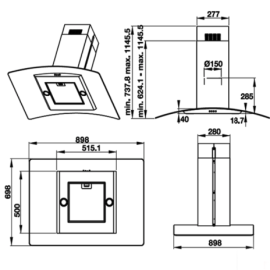 Máy Hút Mùi Đảo HH-IG90B Hafele 539.81.775