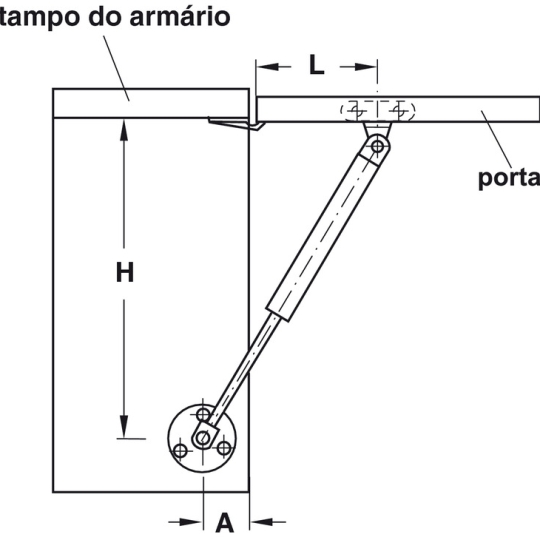 Pittong Đẩy Cánh Tủ 60N Hafele 373.82.001