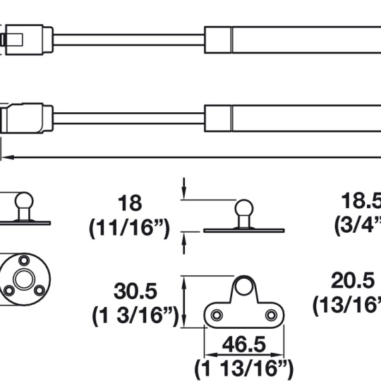 Pittong Đẩy Cánh Tủ 60N Hafele 373.82.001