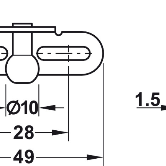 Pittong Đẩy Cánh Tủ 60N Hafele 373.82.001