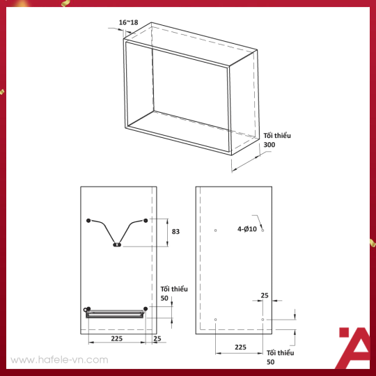 Rổ Chén Đĩa 900mm Không Khung Cucina 544.40.028