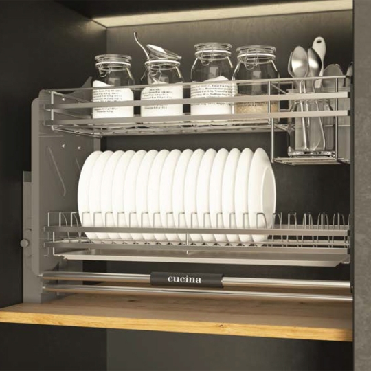 Rổ Chén Đĩa Di Động 600mm Kèm Ống Đựng Đũa Cucina 504.76.134