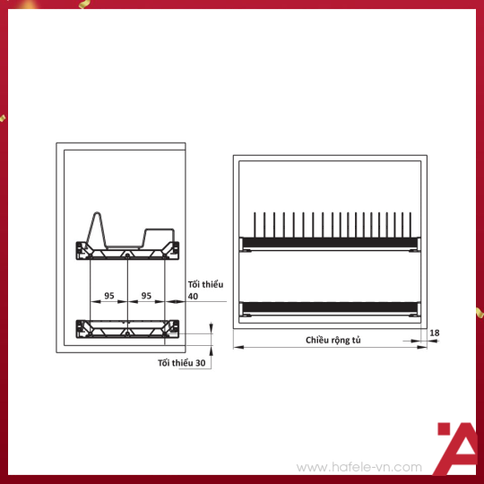 Rổ Chén Đĩa Presto Có Khung 900mm Cucina 544.40.008