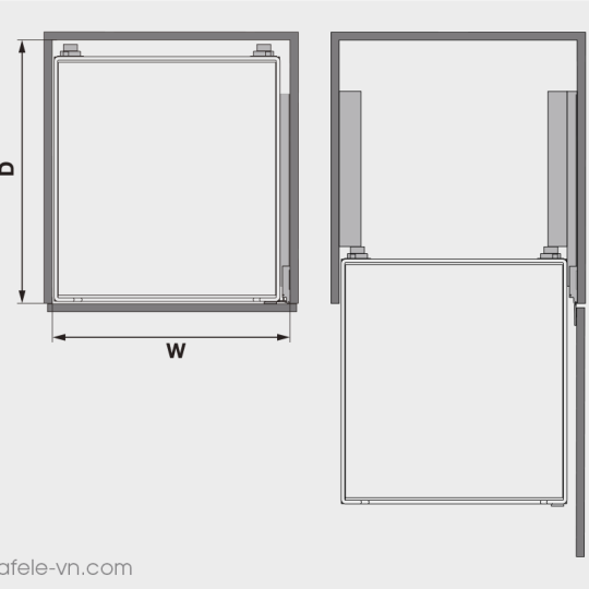 Rổ Kéo Lọt Lòng 450mm Hafele 540.26.664