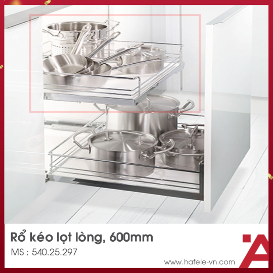 Rổ Kéo Lọt Lòng 600mm Hafele 540.25.297