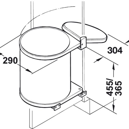 Thùng Rác Treo Sau Cửa Bản Lề Hafele 502.12.729