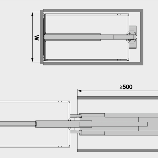 Tủ Đồ Khô 300mm Dispensa 90º Hafele 546.54.541