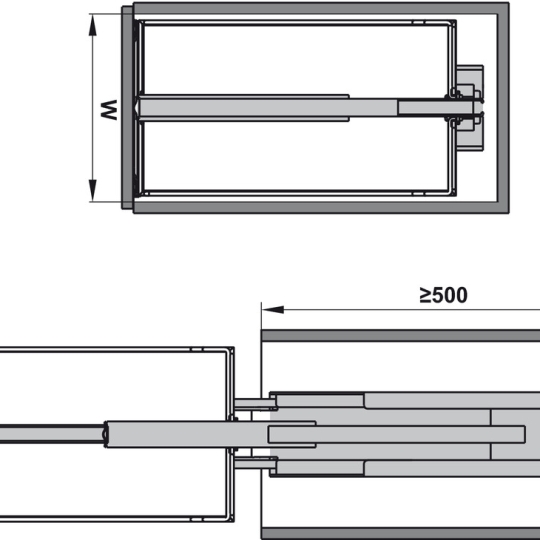 Tủ Đồ Khô 300mm Dispensa 90º Hafele 546.54.611