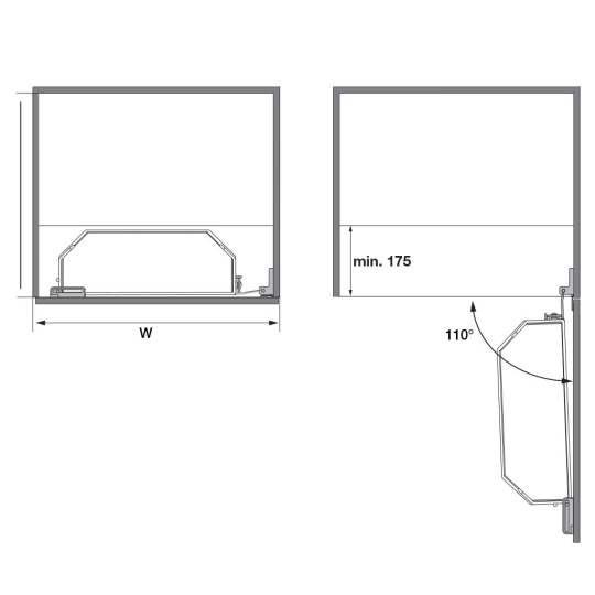 Tủ Đựng Đồ Khô 600mm Tandem Side Hafele 545.02.212